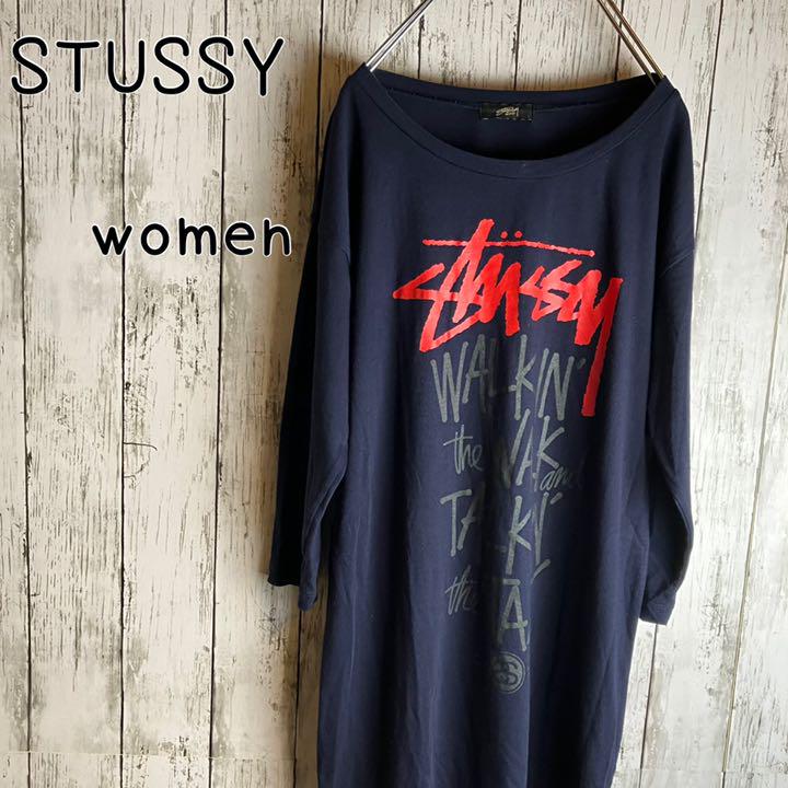Stussy ステューシー Tシャツワンピース ネイビー Sサイズ メルカリ
