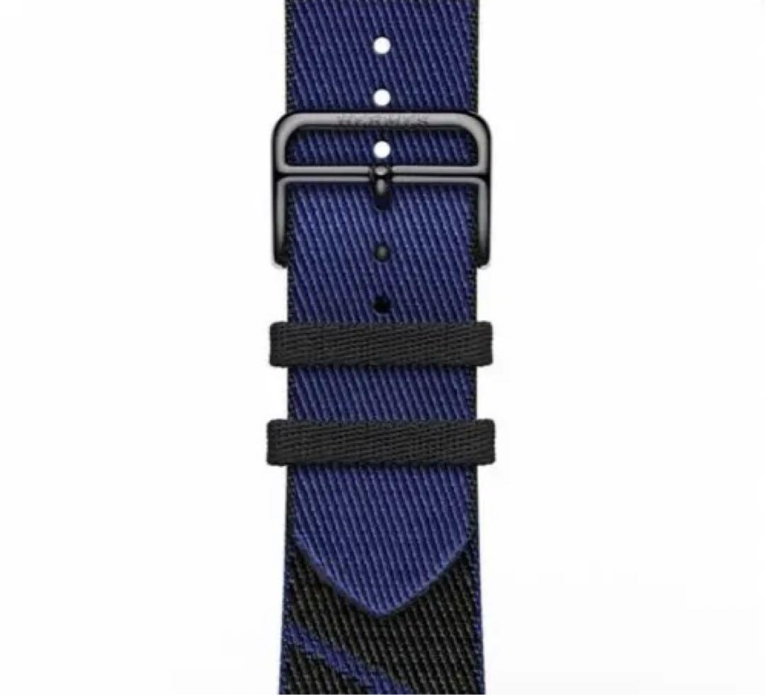 Apple Watchエルメスジャンピングシンプルトゥール*黒×青　バンドのみ