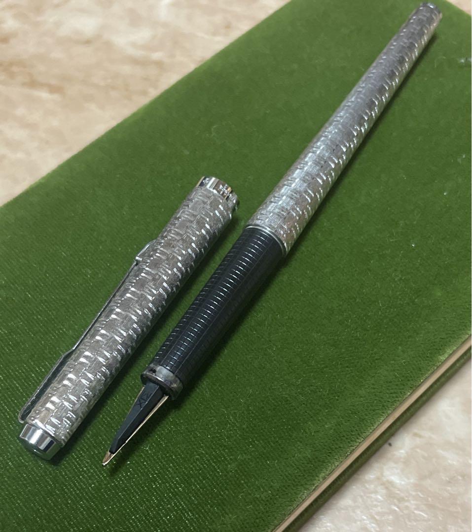 当時もの！PARKER パーカーフランス製シルバー万年筆USED 送無6-4特典