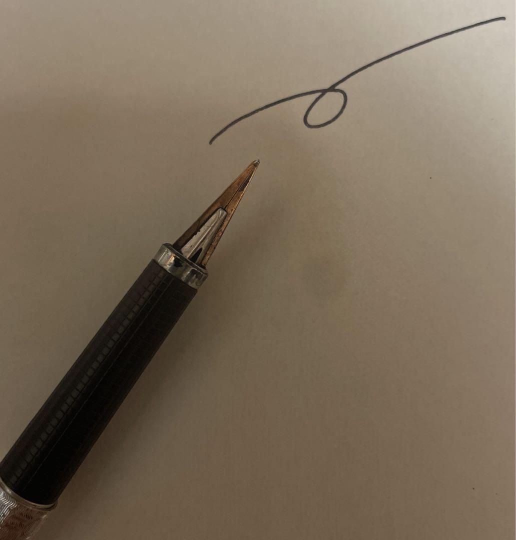 当時もの！PARKER パーカーフランス製シルバー万年筆USED 送無6-4特典