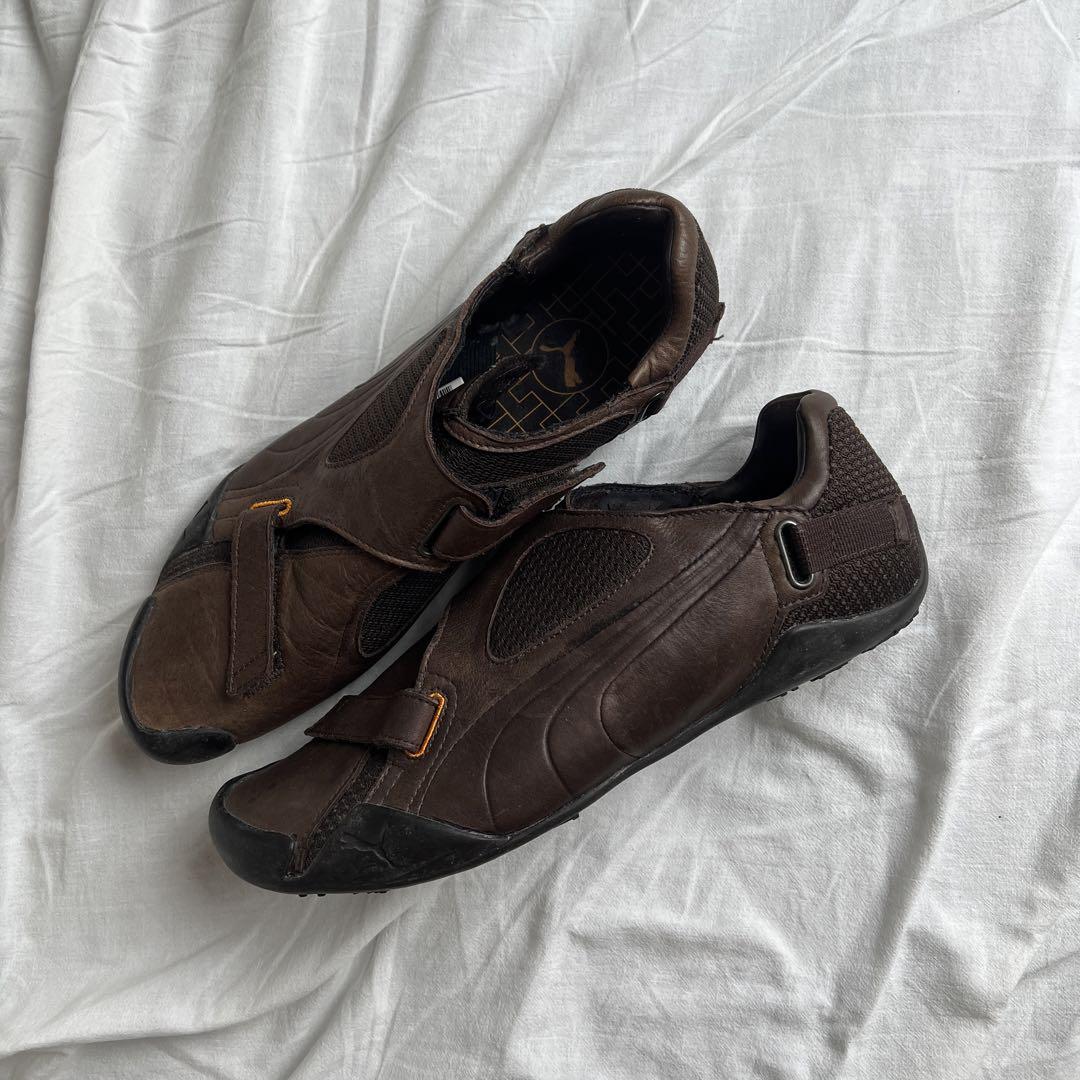 Archive PUMA velcro leather shoes brown