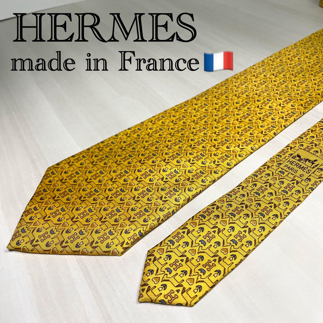 美品☆エルメス☆ネクタイ☆イエロー☆ホース柄☆H柄☆花柄☆457 6,380円