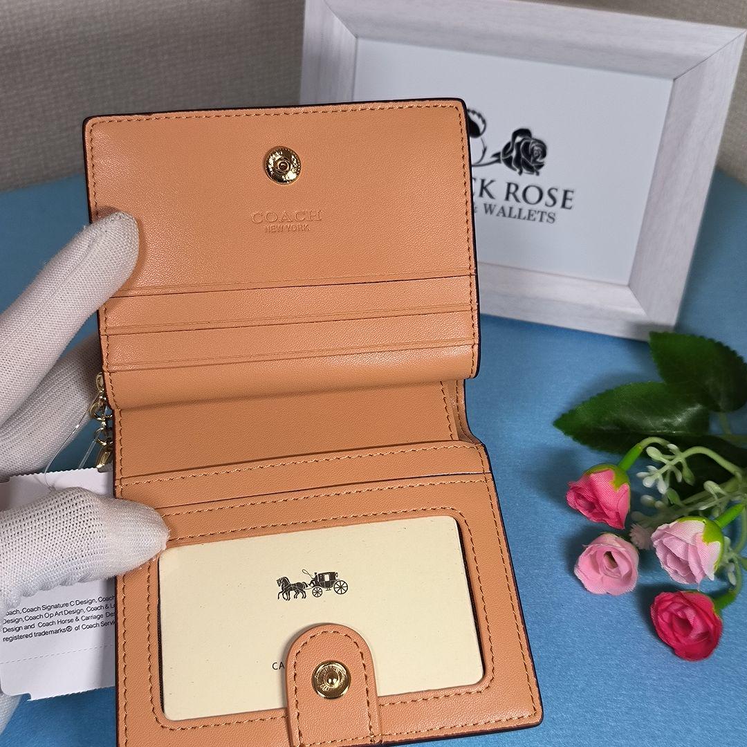 COACH コーチ マイフラワー ホワイト 花柄 スモール 二つ折り財布