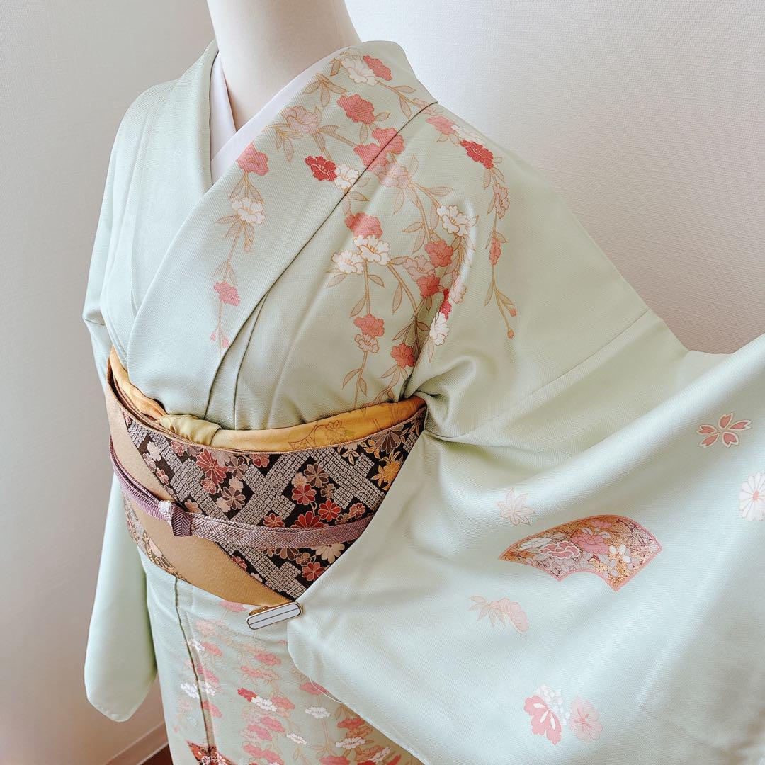 【ご専用】訪問着フルセット 袋帯 帯揚げ 帯締め 身丈164 裄丈68 画像6