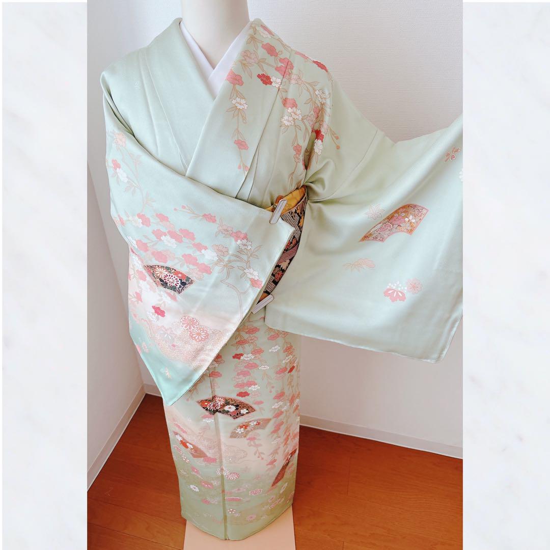 【ご専用】訪問着フルセット 袋帯 帯揚げ 帯締め 身丈164 裄丈68 画像8