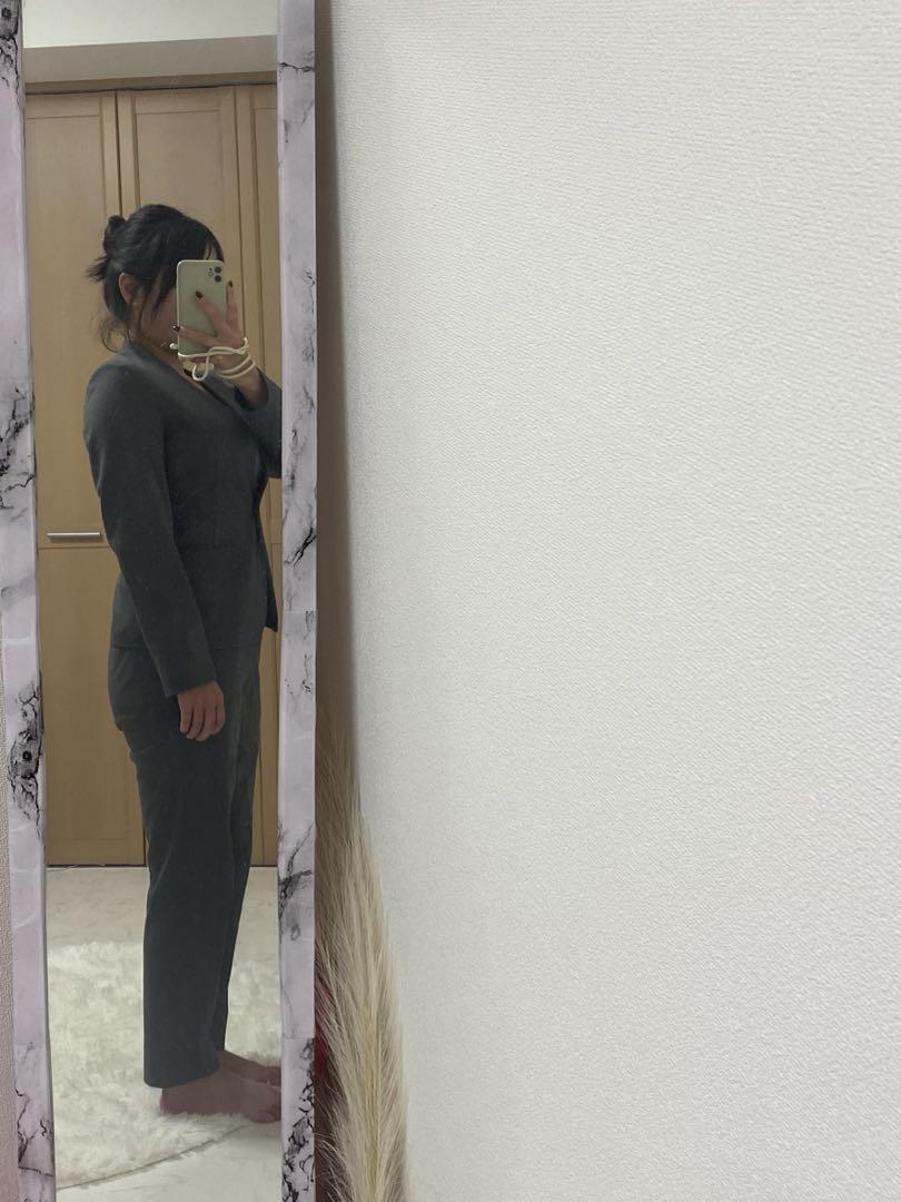 【新品級美品】ユナイテッドアローズ　グレー パンツスーツ 洗える　ストレスパンツ