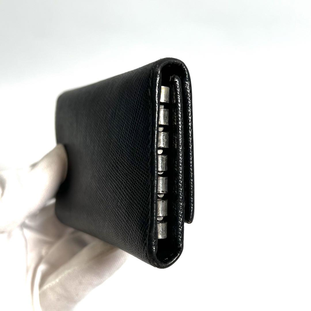 PRADA プラダ　キーケース　サフィアーノ　ブラック　6連　刻印