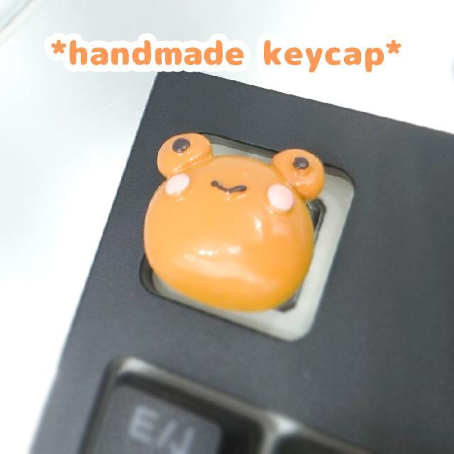 自作キーキャップ カエルさんパン キートップ フェイクスイーツ 蛙 かえる