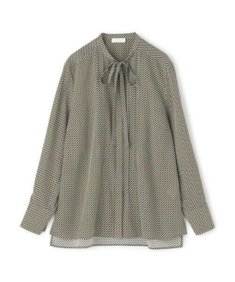 Ballsey キカダイアゴナルプリント ボウタイブラウス 36 長袖 総柄