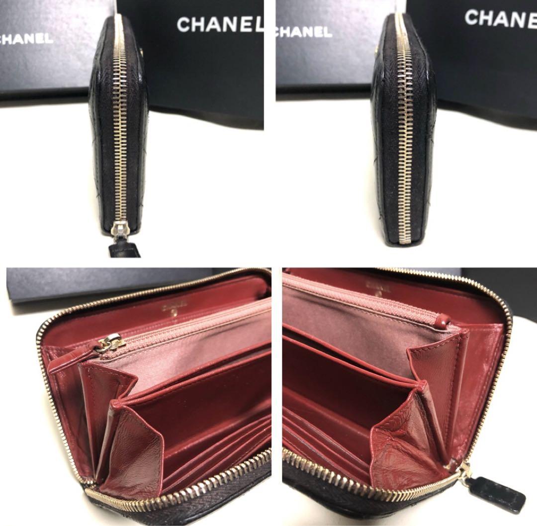 CHANEL シャネル マトラッセ ブリリアントココ ラウンドファスナー長財布