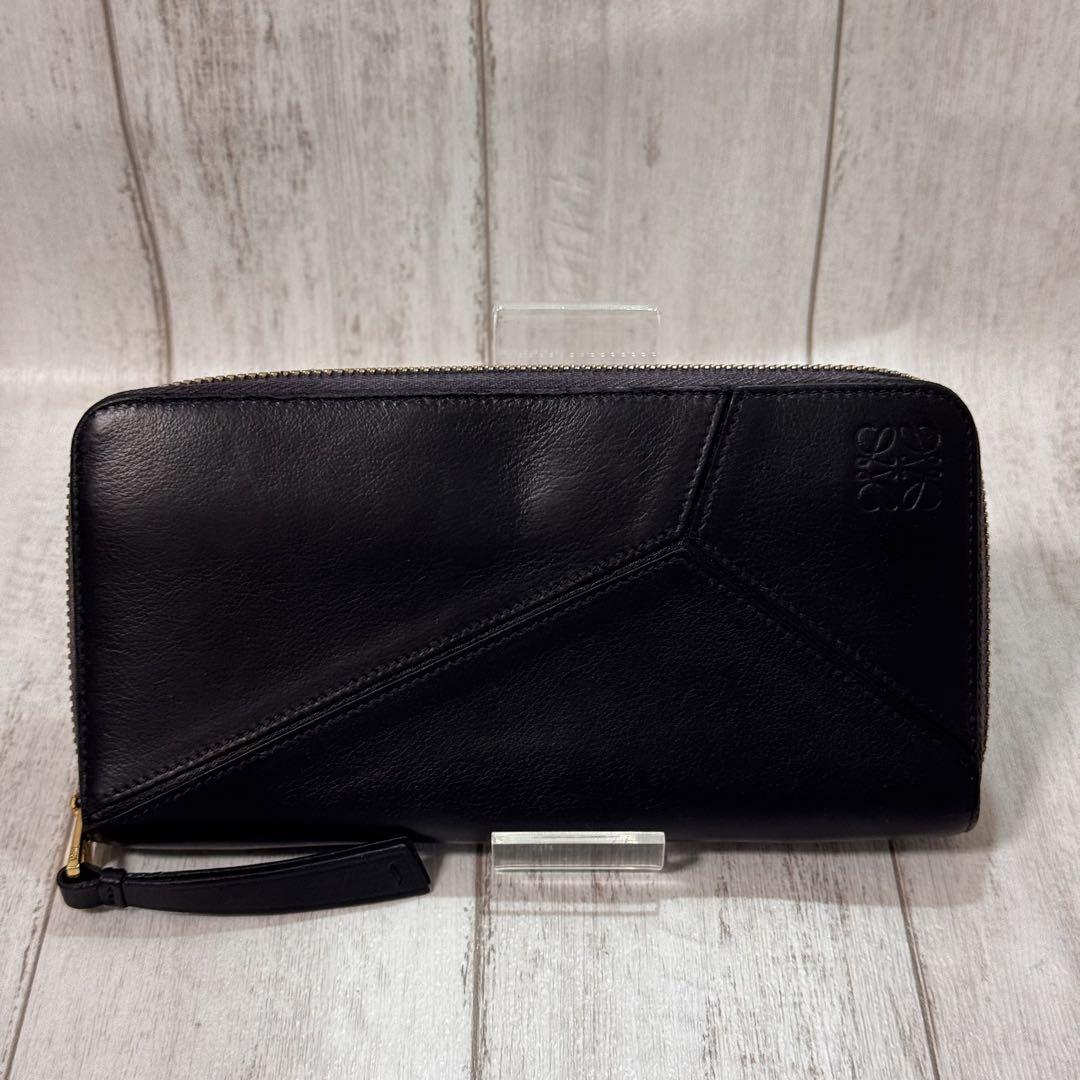 極美品 ✨LOEWE ロエベ 長財布 パズル アナグラム ラウンドファスナー 黒