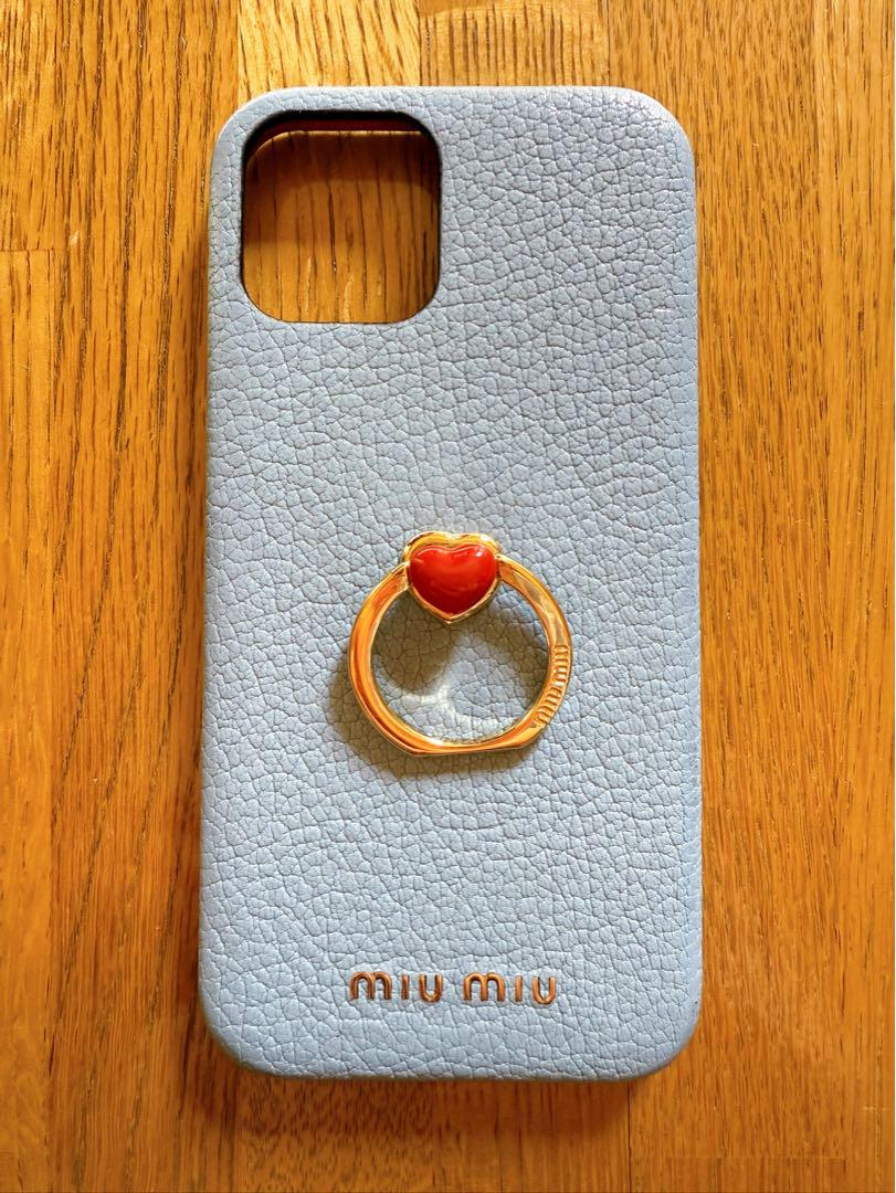 miu miu リング付きケース iPhone12/12Proライトブルー
