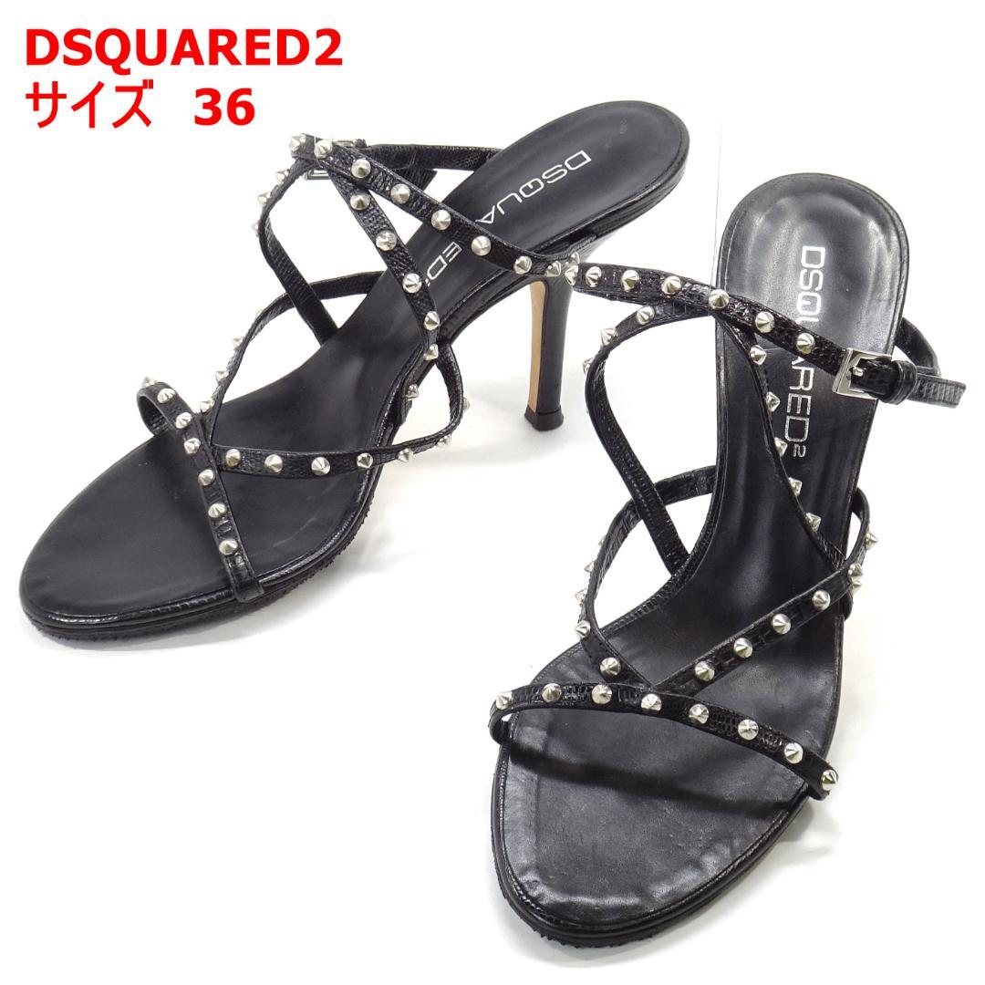 DSQUARED2 36 サンダル ディースクエアード レディース 黒 ブラック