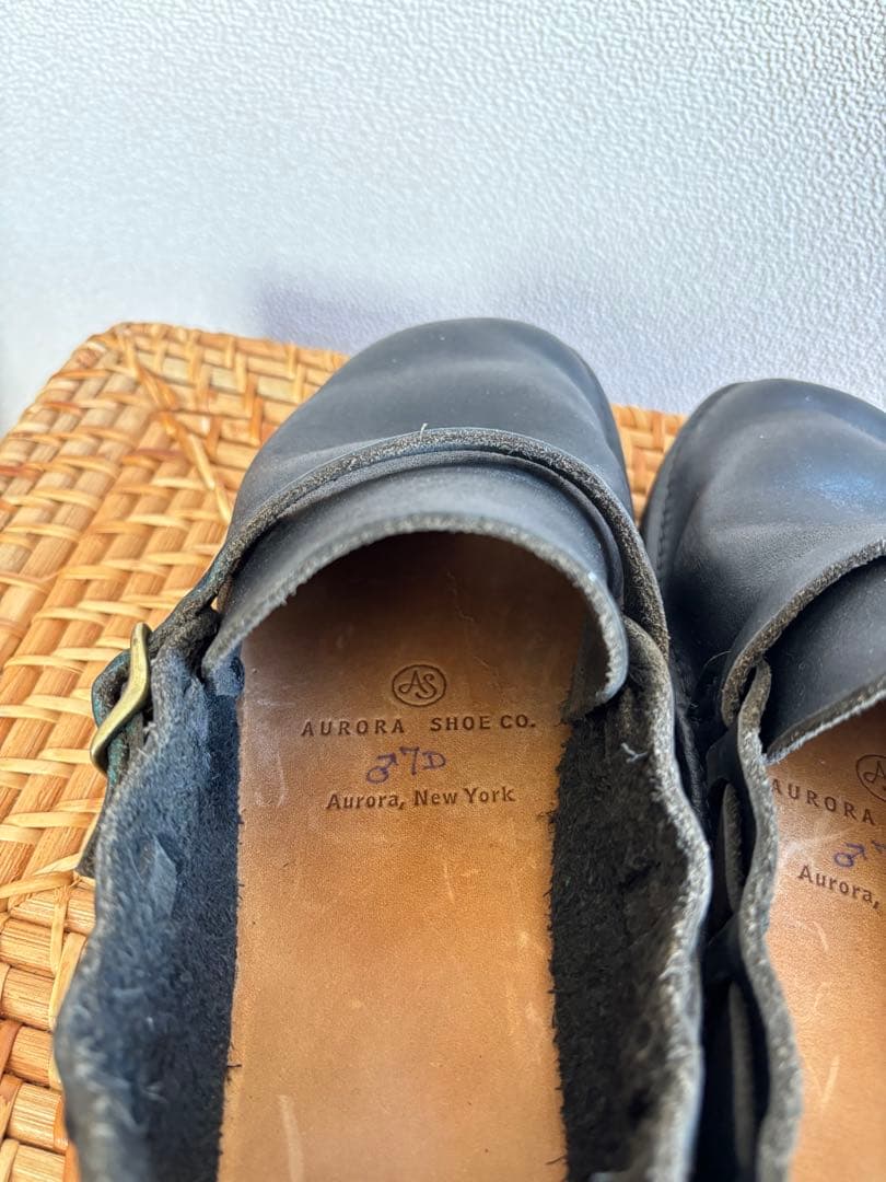 AURORA SHOE オーロラシューズ ミドルイングリッシュ 7D ブラック AURORA SHOE オーロラシューズ ミドルイングリッシュ 7D ブラック