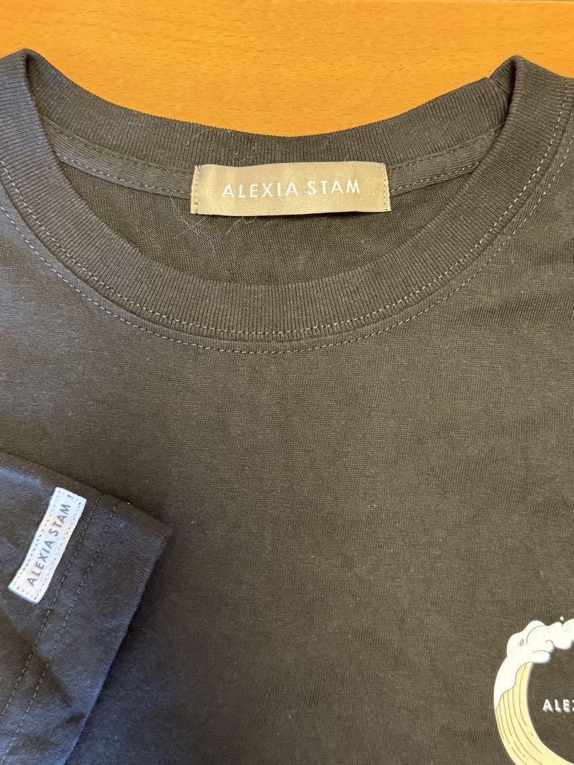 ALEXIA STAM 逗子限定　ロゴTシャツ　チャコール