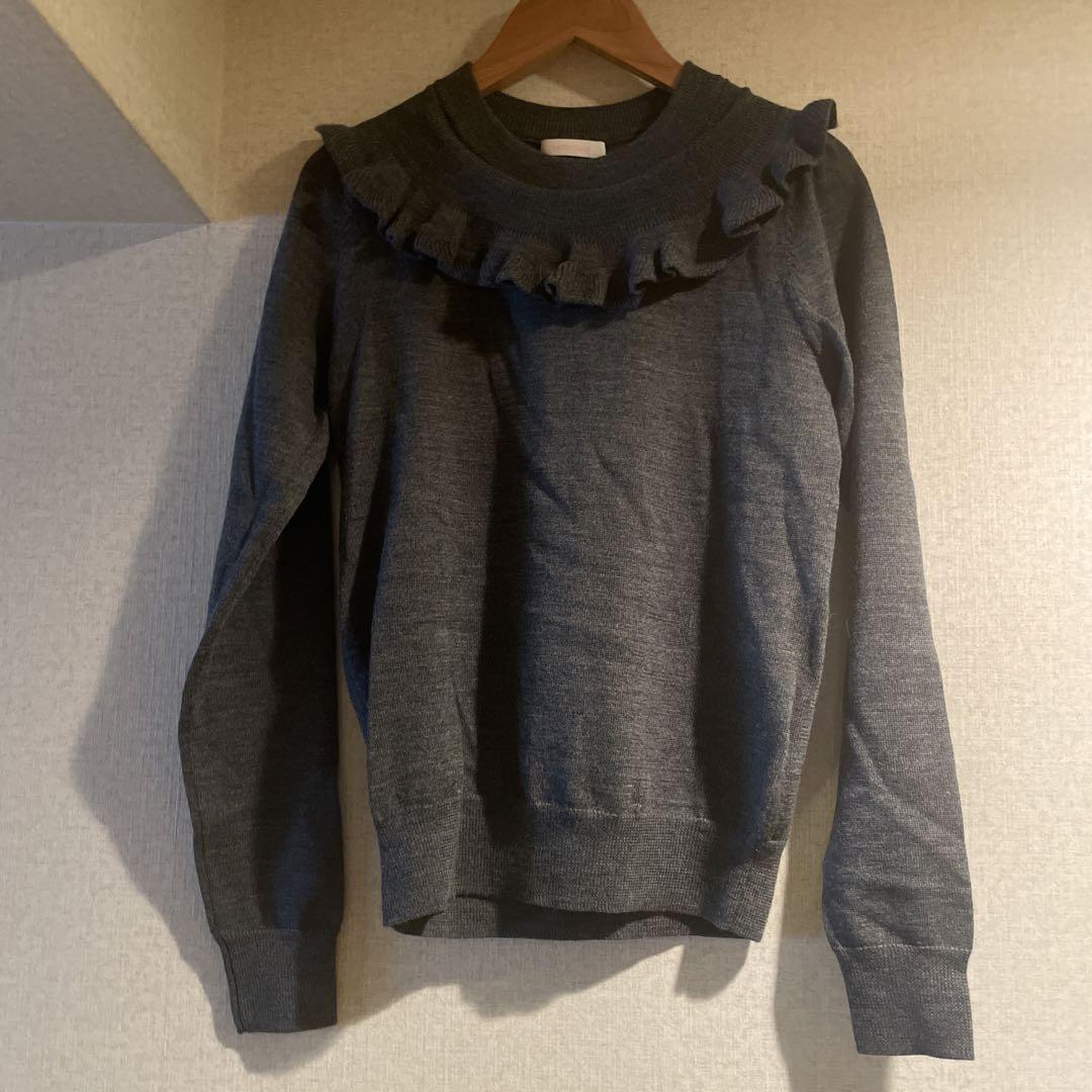 see by chloe アスファルトブラック フリル付きニット XS