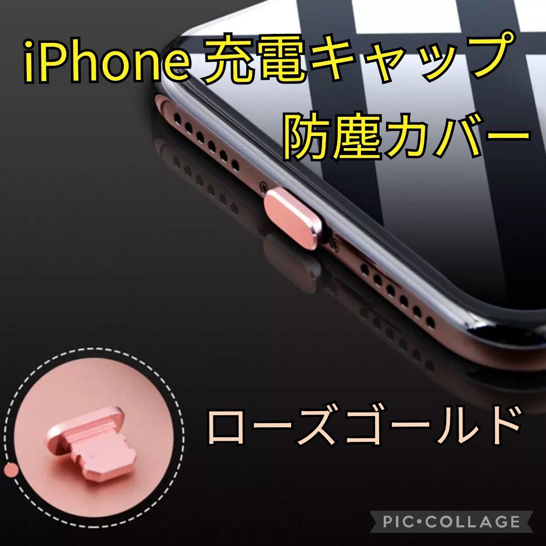 iPhone ライトニング端子 コネクタ 防塵 充電 カバー ローズゴールド