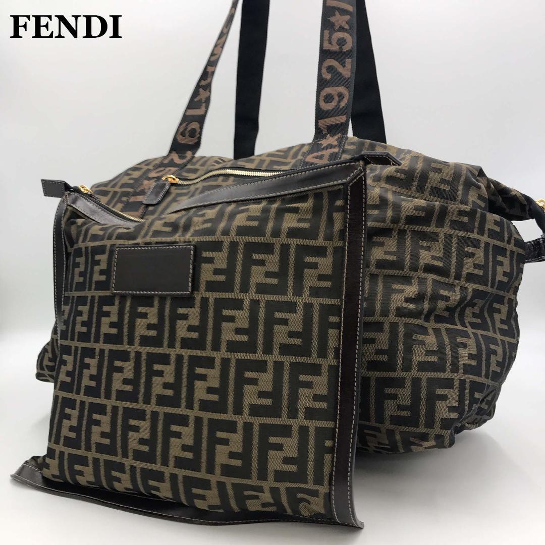 Fendi ボストンバッグ FFロゴ ブラウン ダメージ有り