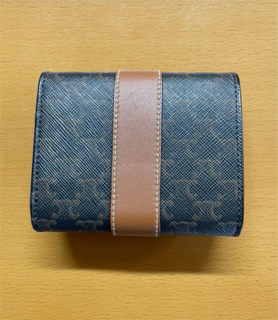 セリーヌ CELINE 財布 トリオンフキャンバス タン ラム&カーフスキン