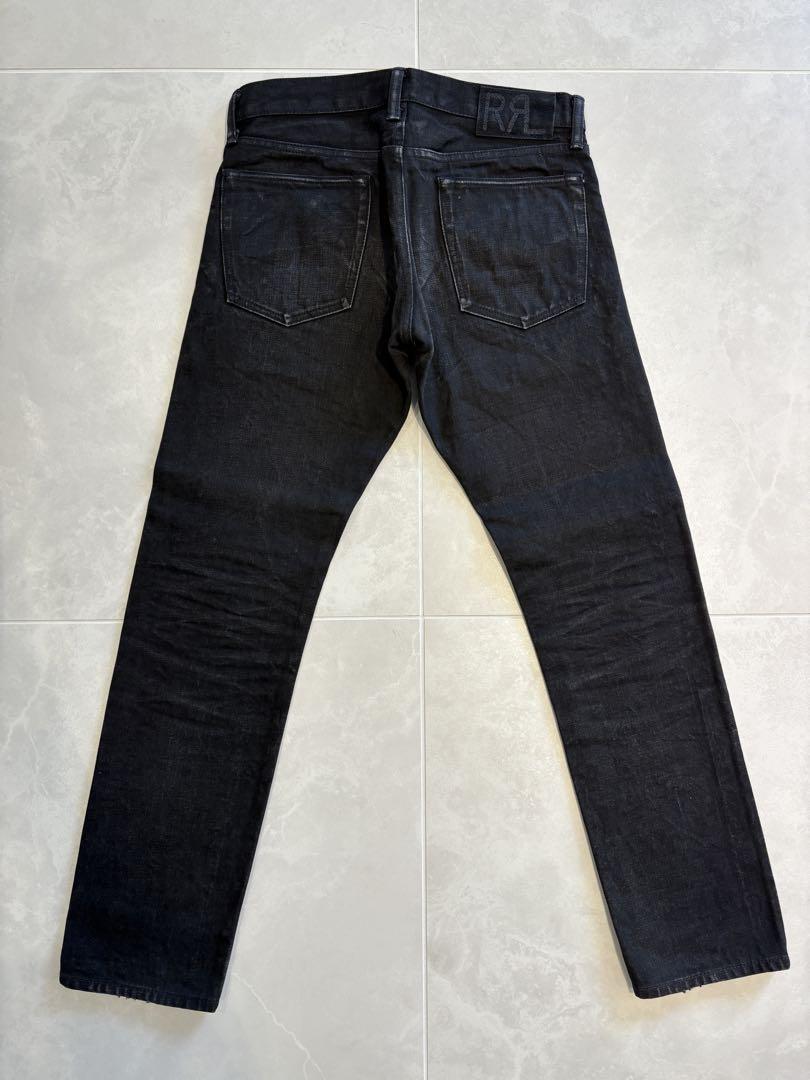 RRL スリムフィット ブラック セルビッジジーンズ デニム