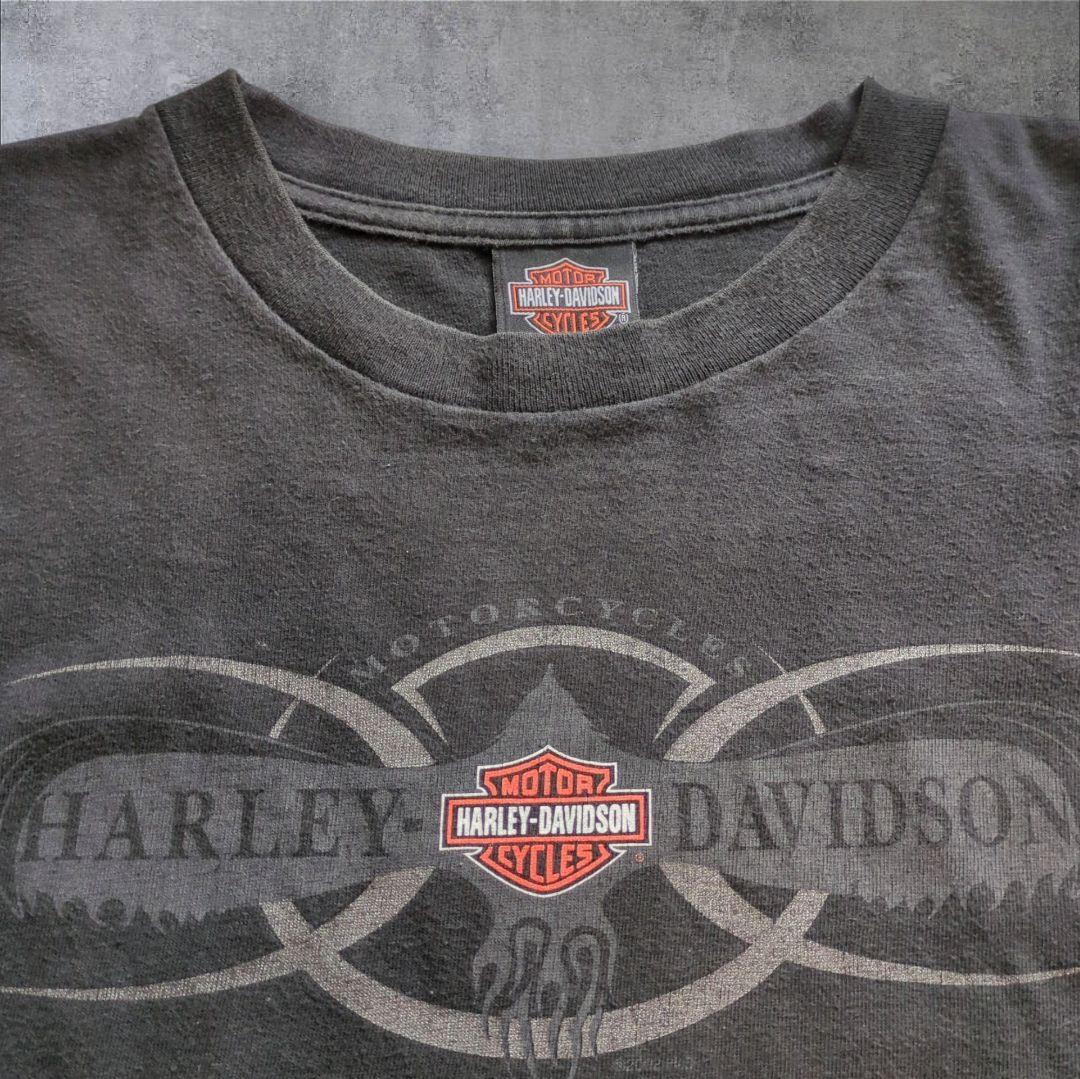 希少02年製HARLEY DAVIDSON USA製 黒 フェード Tシャツ 希少02年製HARLEY DAVIDSON USA製 黒 フェード Tシャツ