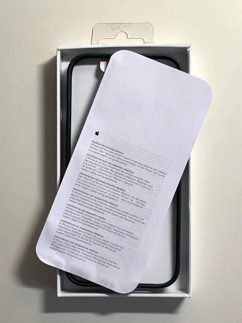 新品】純正 iPhone 13 Pro レザーケース・セコイアグリーン①