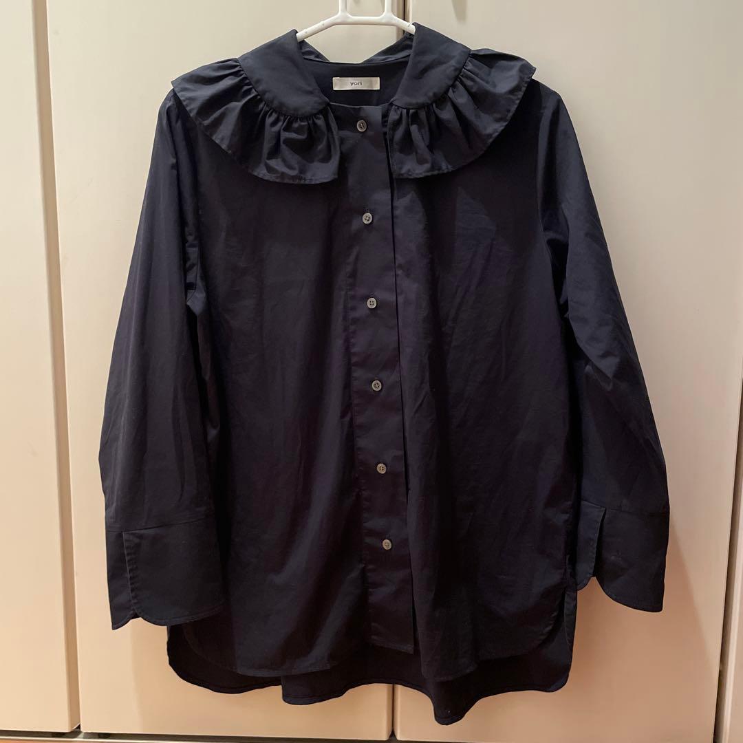 yori フリルカラーシャツブラウス