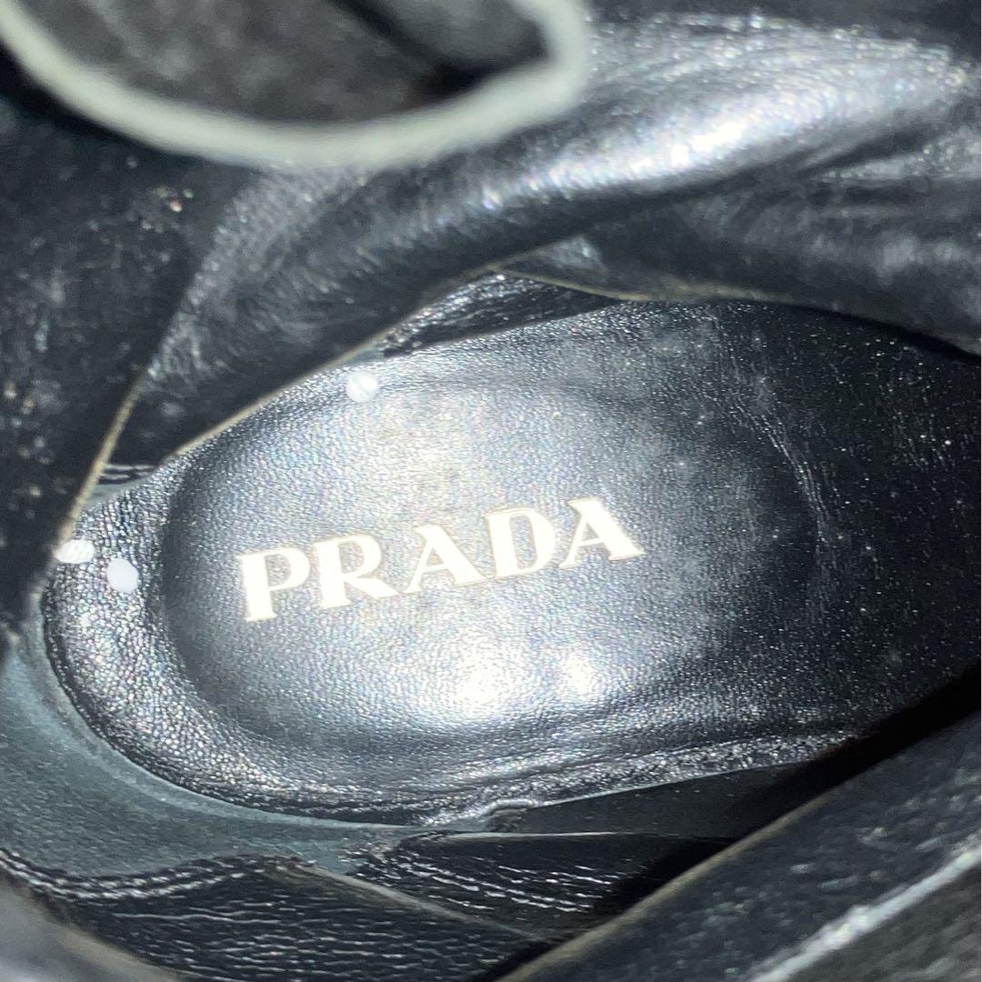 靴 prada belt leather engineer boots
