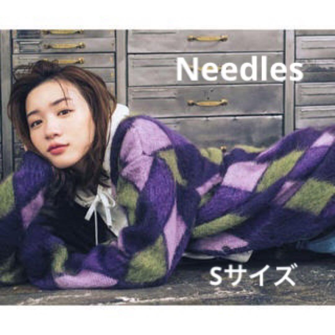 永野芽郁着用！Needles モヘアカーディガン アーガイル パープル Sサイズ-