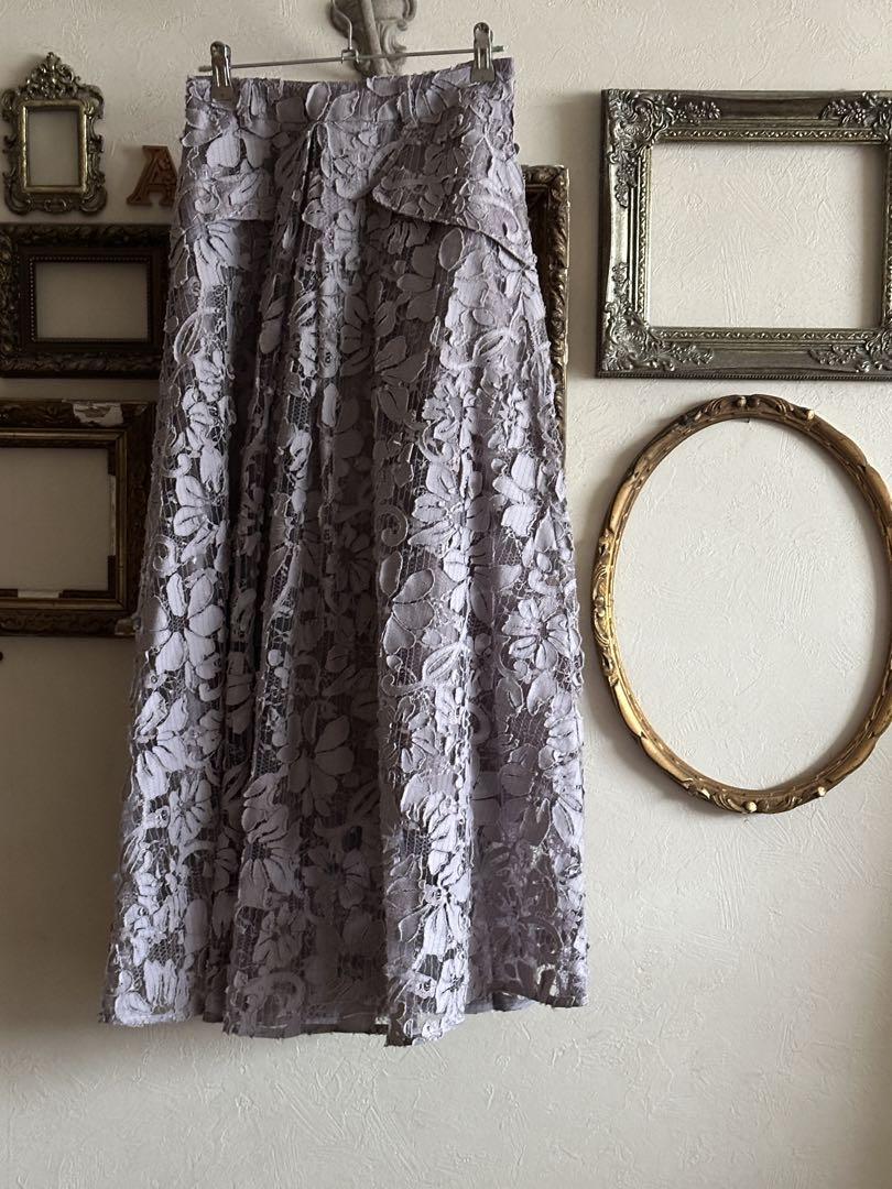 【美品】AMERI ANTHESIS LACE SKIRT パープル