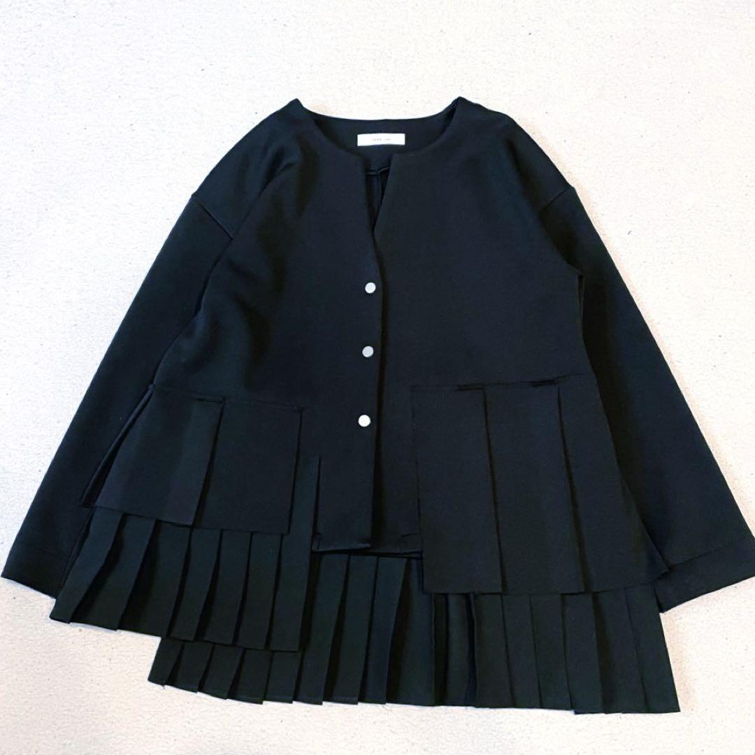 【極美品】エイミーロウ　タックプリーツセレモニー ジャケット 黒　変形