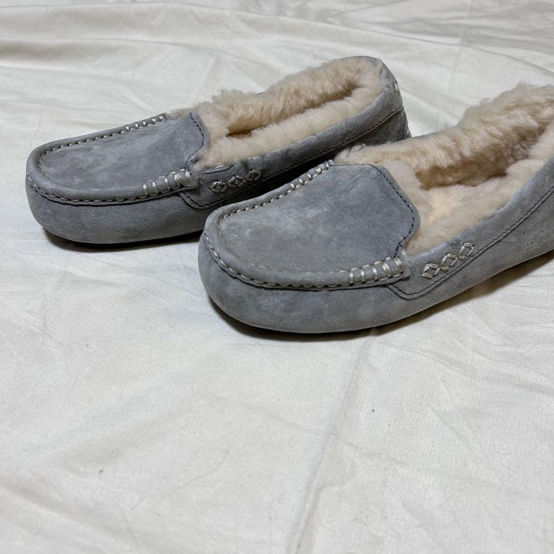 【極美品】✨　UGG 23cm リアルムートン　モカシン　グレー　スエード