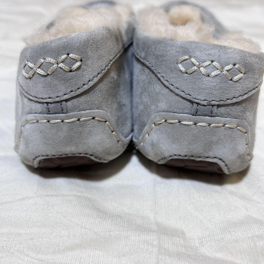 【極美品】✨　UGG 23cm リアルムートン　モカシン　グレー　スエード