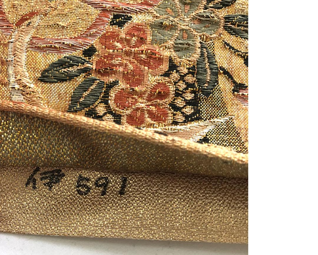 超激得100%新品 15y3 浮かし織 袋帯 六通 飛鶴 梅 金糸 美品 4AH1b-m90717228881 通販大得価