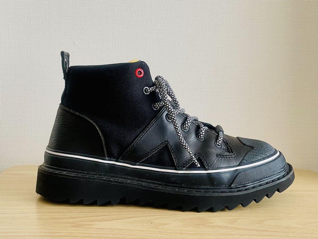 DIESEL メンズ異素材ハイカットスニーカー