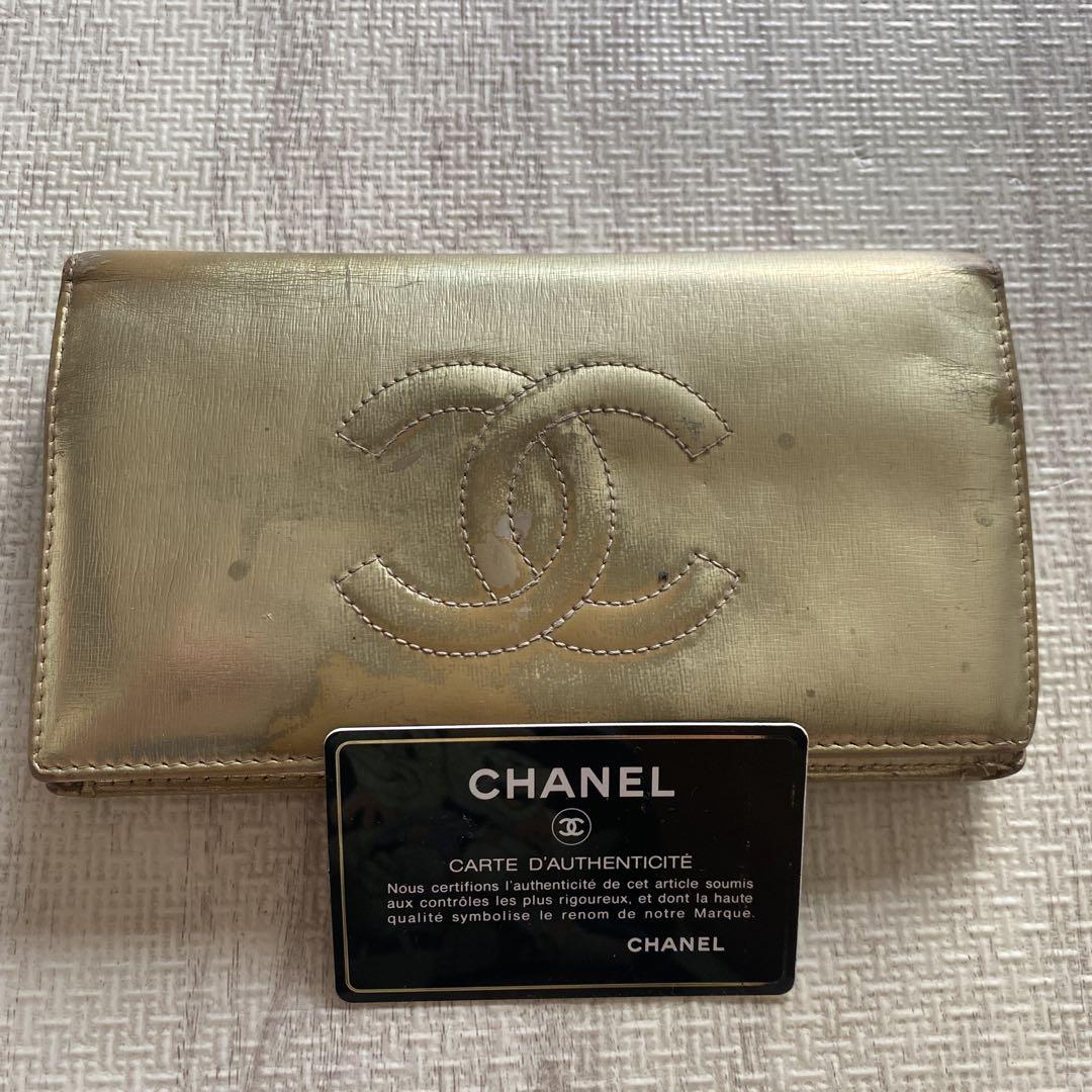 CHANEL ゴールド長財布！ギャランティ、シリアル有り