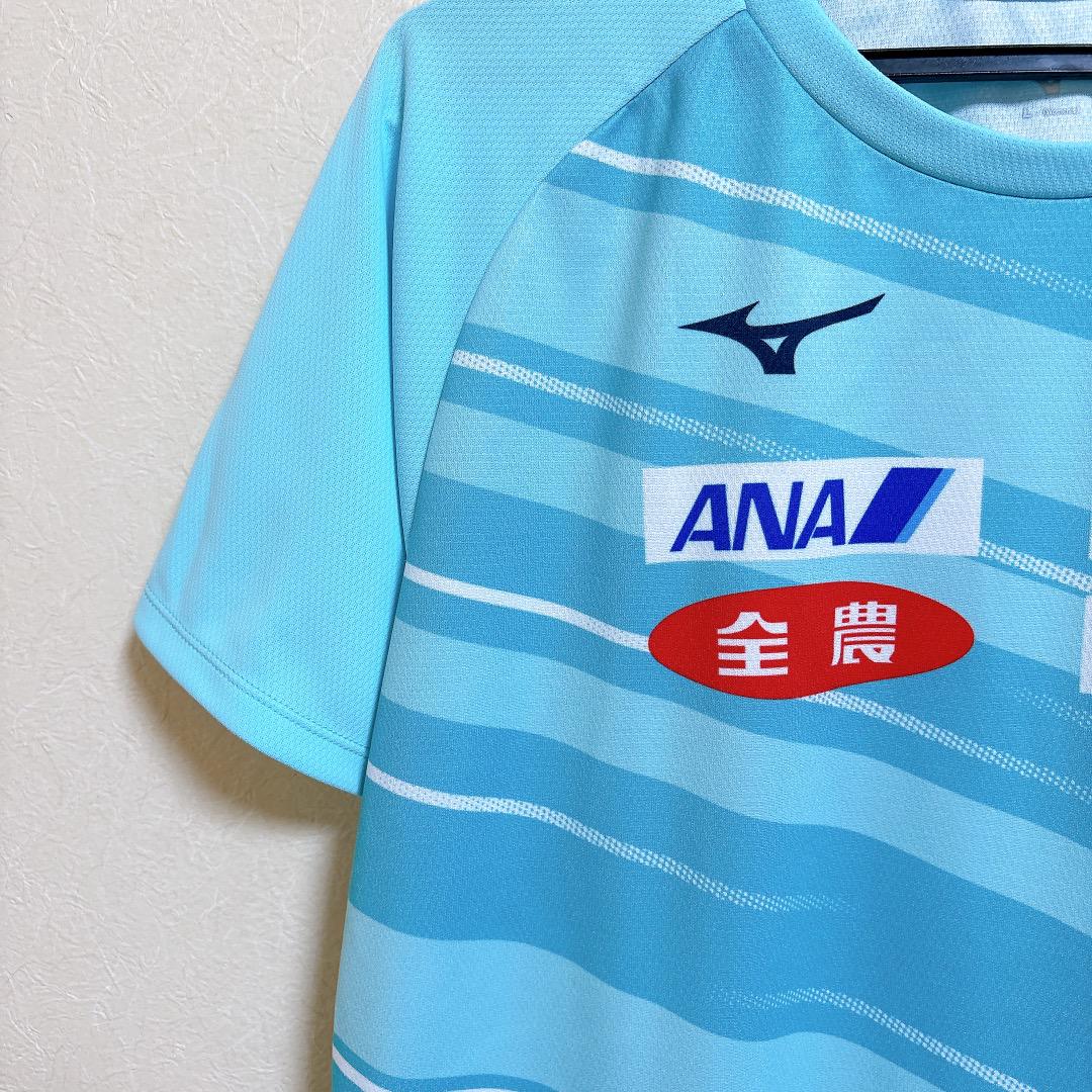 MIZUNO 卓球女子 日本代表 Tシャツ ユニフォーム Lサイズ 水色