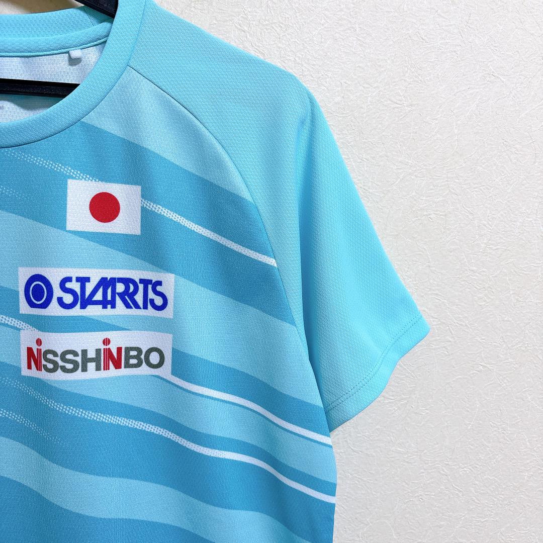 MIZUNO 卓球女子 日本代表 Tシャツ ユニフォーム Lサイズ 水色