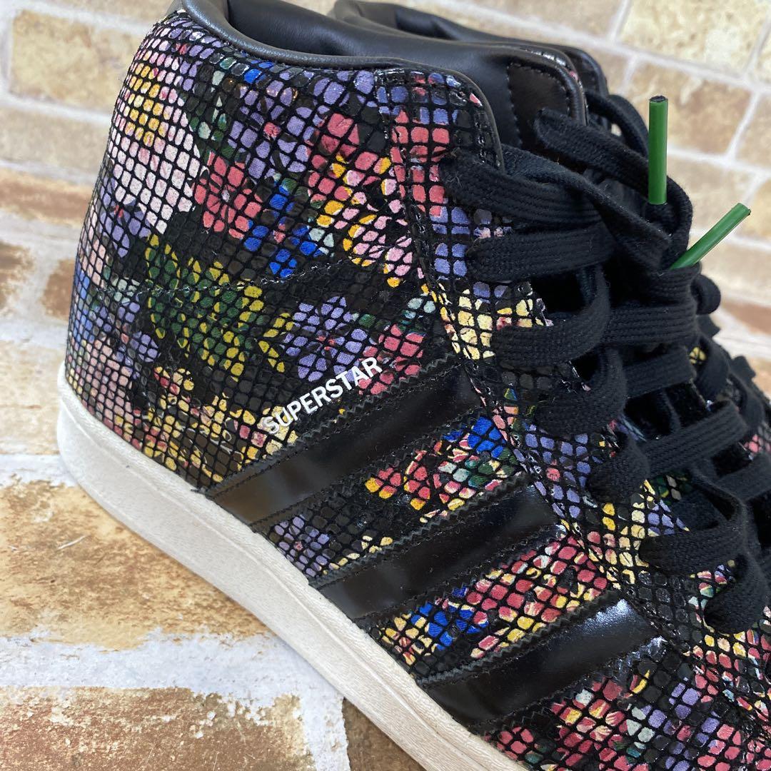 adidas Superstar 花柄ハイカットスニーカ25.5㎝ - メルカリ