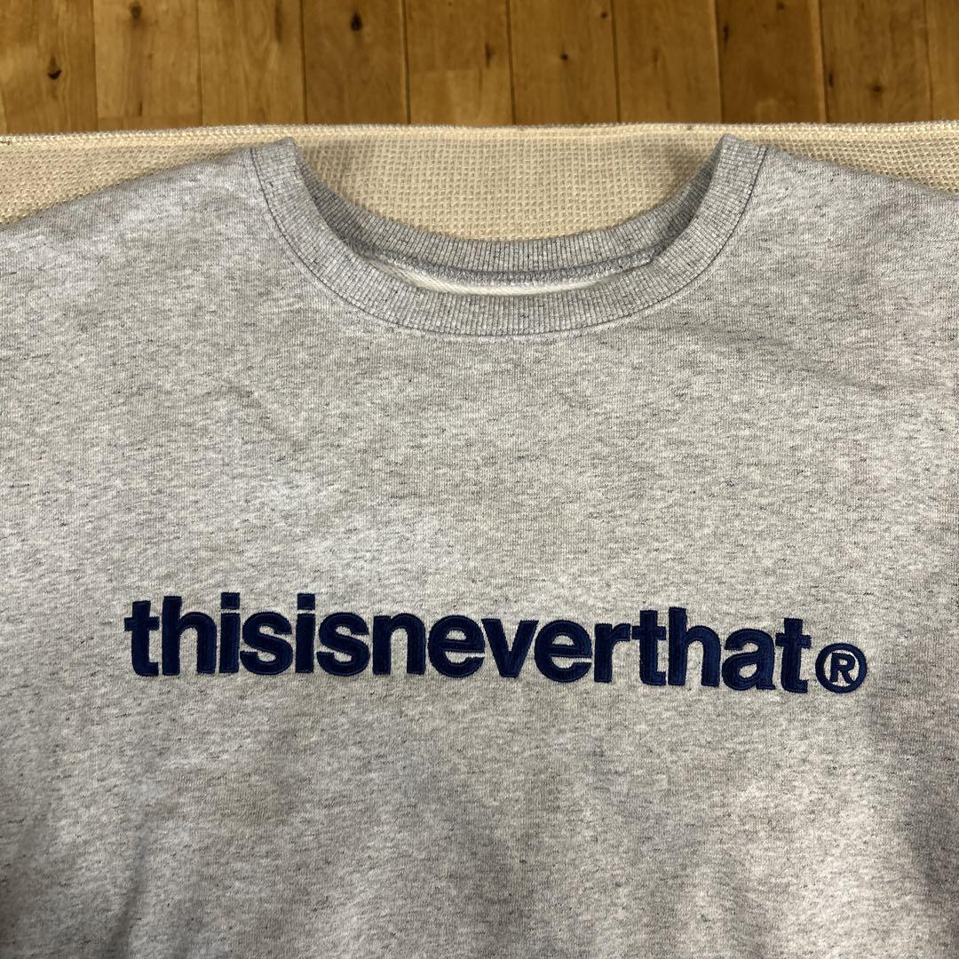 thisisneverthat グレー クルーネック トレーナー
