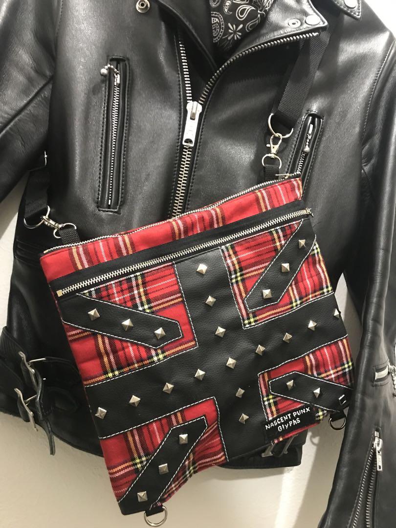 GlyPhS punk rock タータンチェック ユニオンジャック ショルダー