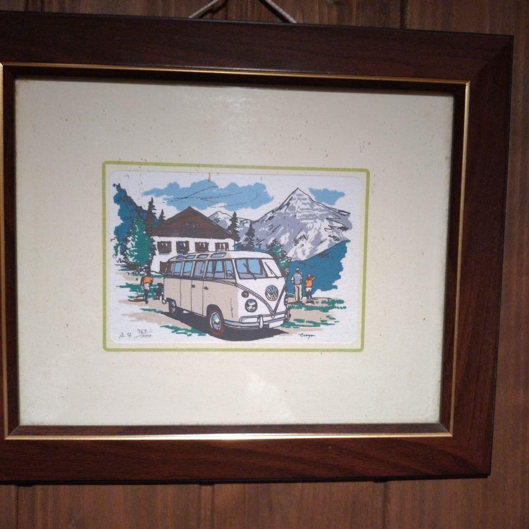 フォルクスワーゲン バス 版画
