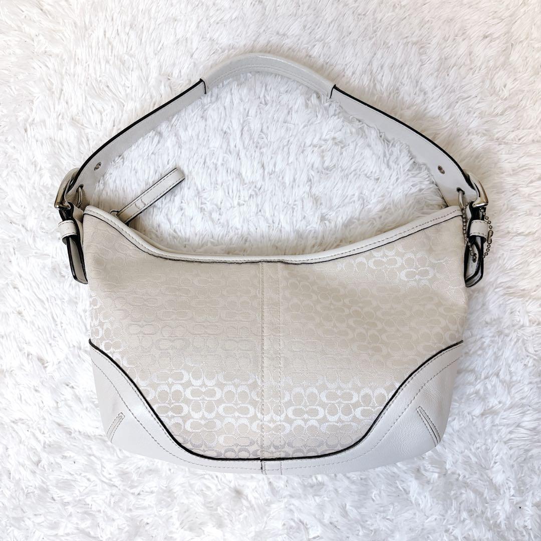 ✨美品✨ COACH ホーボー ワンショルダー ポーチ バッグ ホワイト 三日月