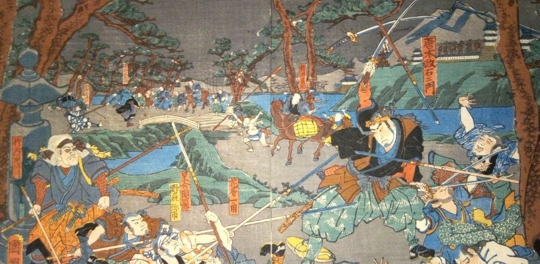 浮世絵 伊賀上野敵討の圖3枚目綴り