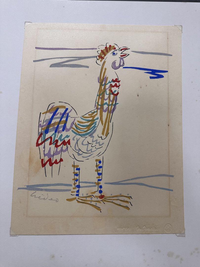 手作り額付きシルクスクリーン絵画 title「御守りニャンコ」