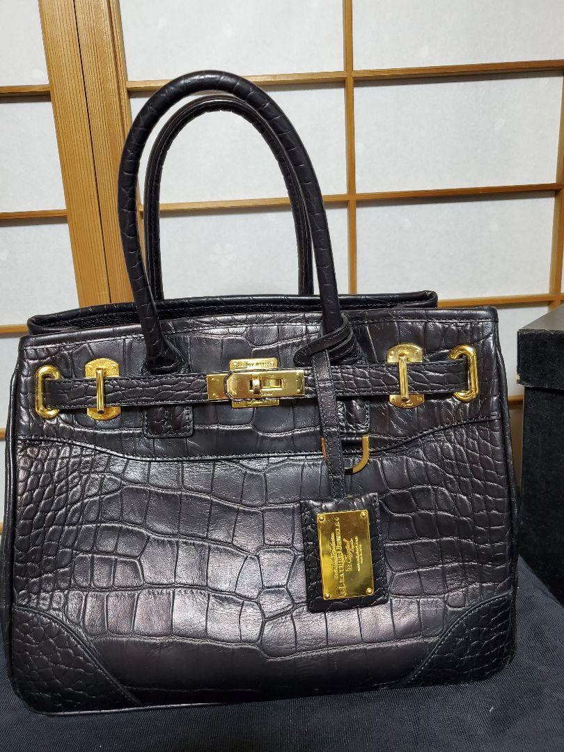 レザージュェルズ クロコダイル型押し トートバッグ 上等な レザージュェルズ クロコダイル型押し トートバッグ ハンドバッグ