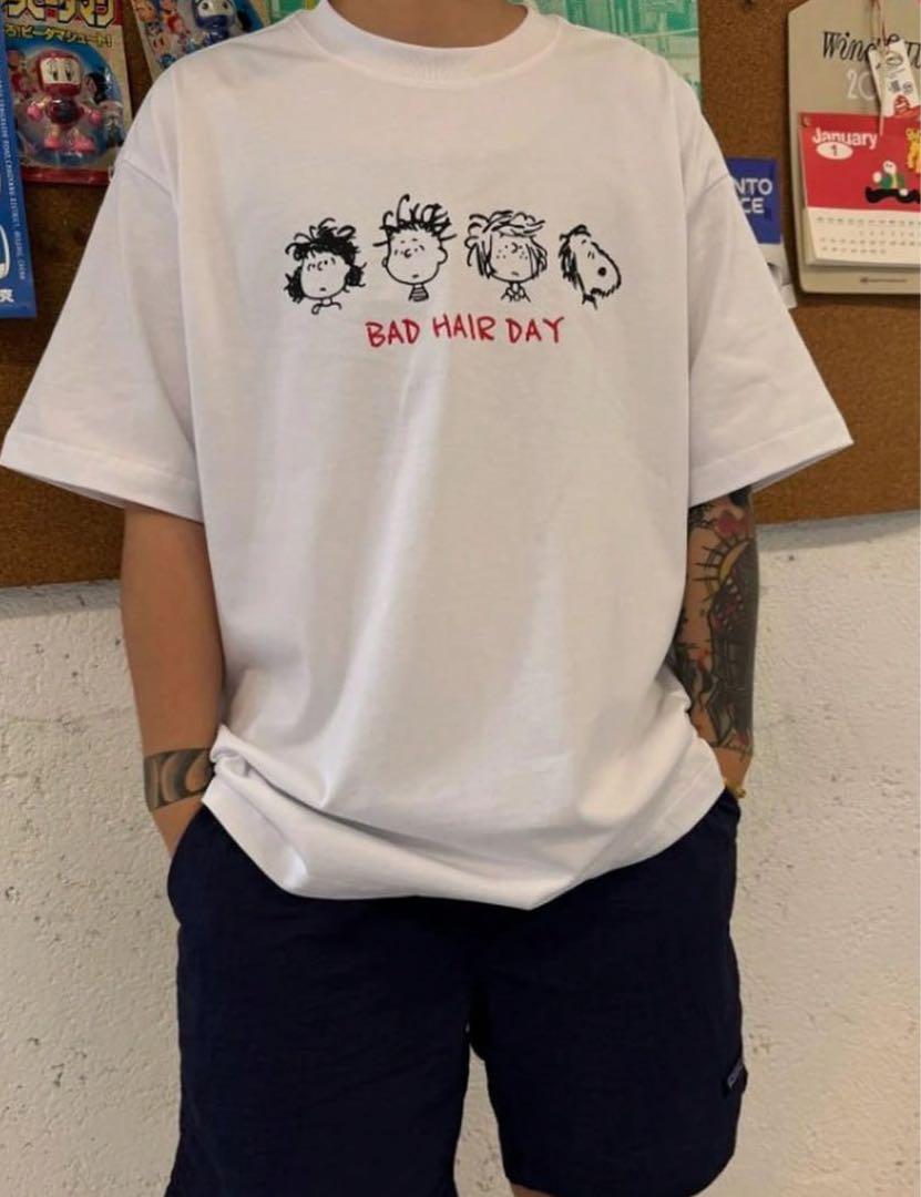 綿Tシャツ メンズ Mサイズ バケーション柄 クルーネック 半袖 美品