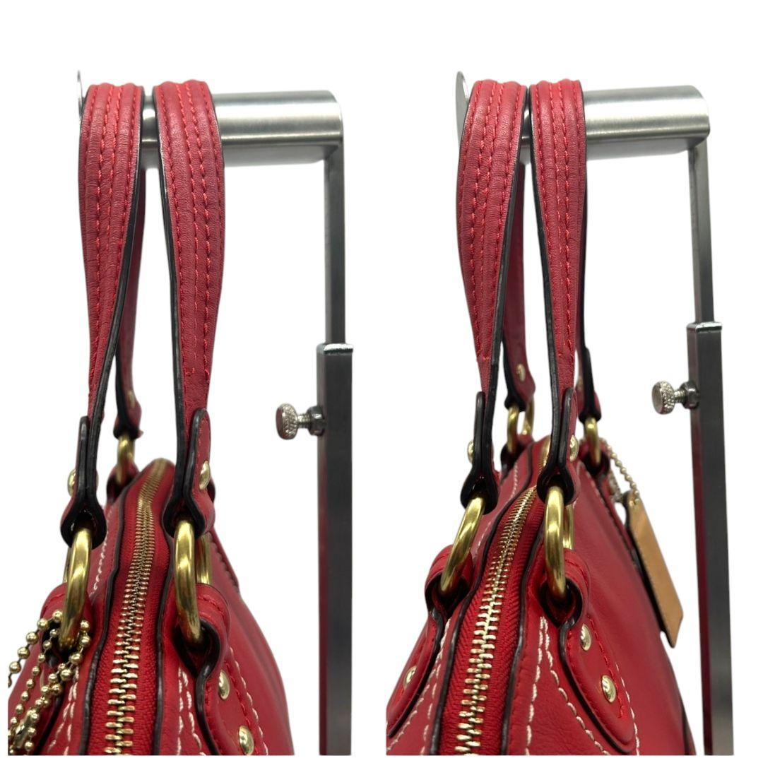 美品 コーチ ハンドバッグ 2way 赤 ペネロピ レザー 22422 s78