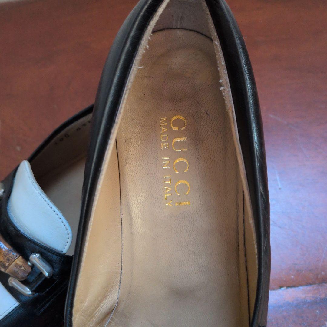 GUCCI ブラック ホワイト ローファー　37