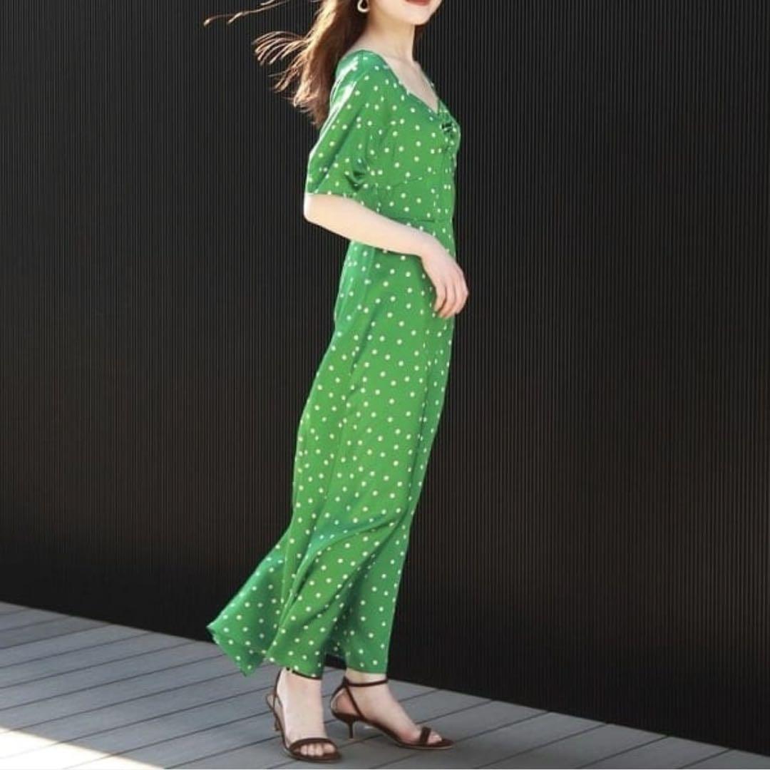 美品✨JOUEVE ジョエブ 水玉 ドット ロングワンピース ドレス 36
